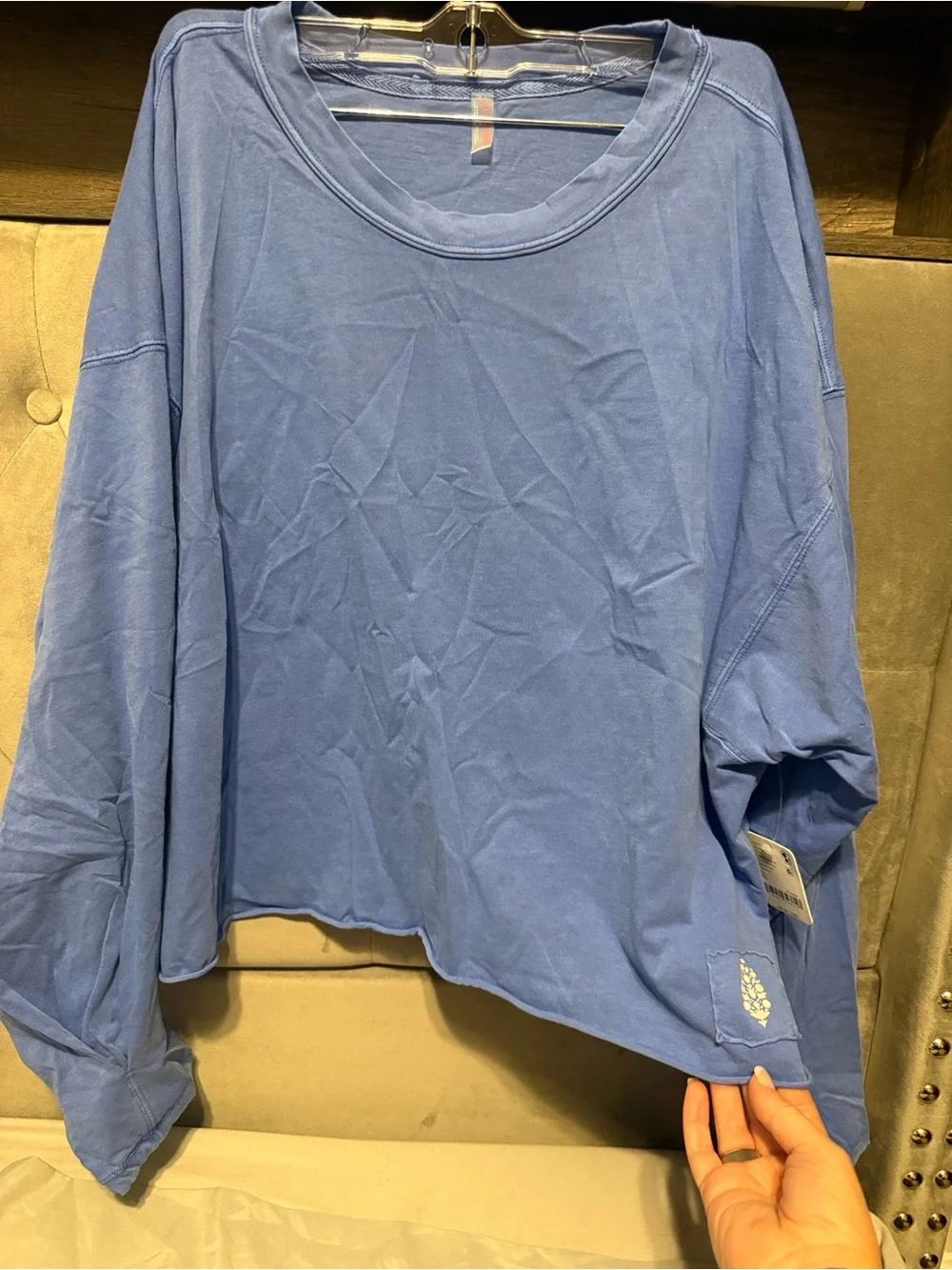 Free People Movement Inspire Layer Long Sleeve Top Blue XL NWT